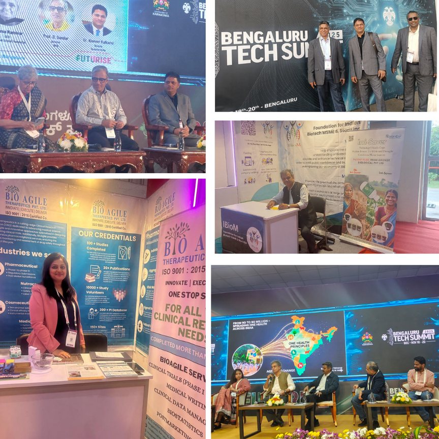 The IBioM booth and sessions at Bengaluru Tech Summit 2025
